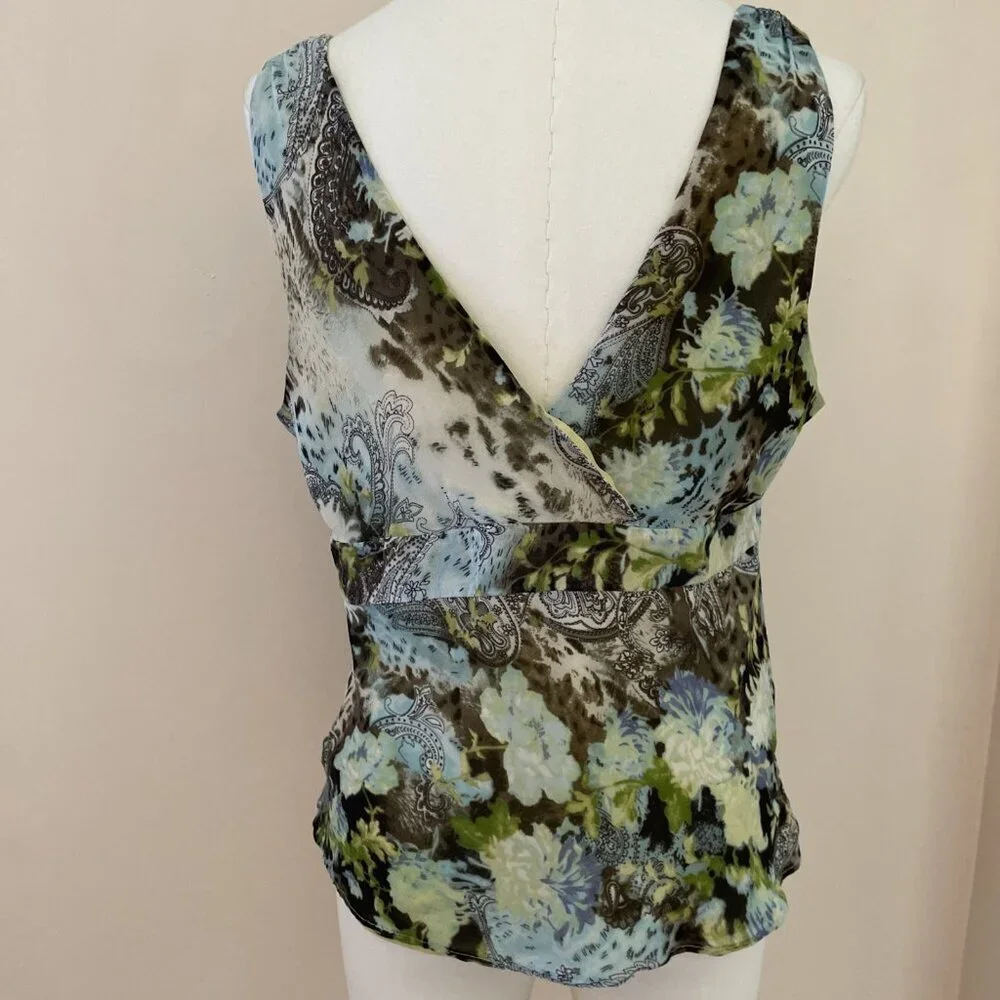 VTG Y2K INC International Concepts Babydoll Top 100% Silk Sz 14 Fairy Whimsical